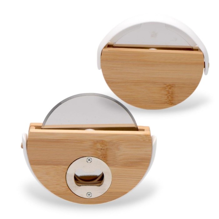 TAGLIAPIZZA TONDO PIU APRIBOTTIGLIA BAMBOO D10